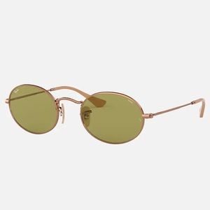 Ray-Ban Copper/Green Unisex Oval Sunglasses RB3547-N
